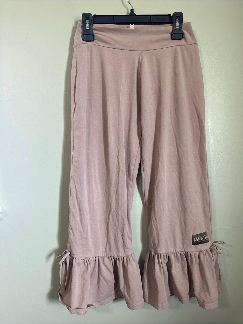 Matilda Jane Wonderment Big Ruffle Pants Mauve Pink Cropped Lounge